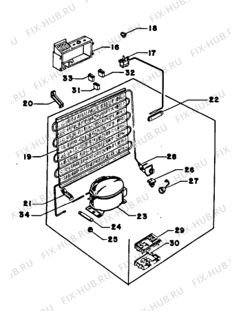 Взрыв-схема холодильника Zanussi ZA18A - Схема узла Cooling system 017